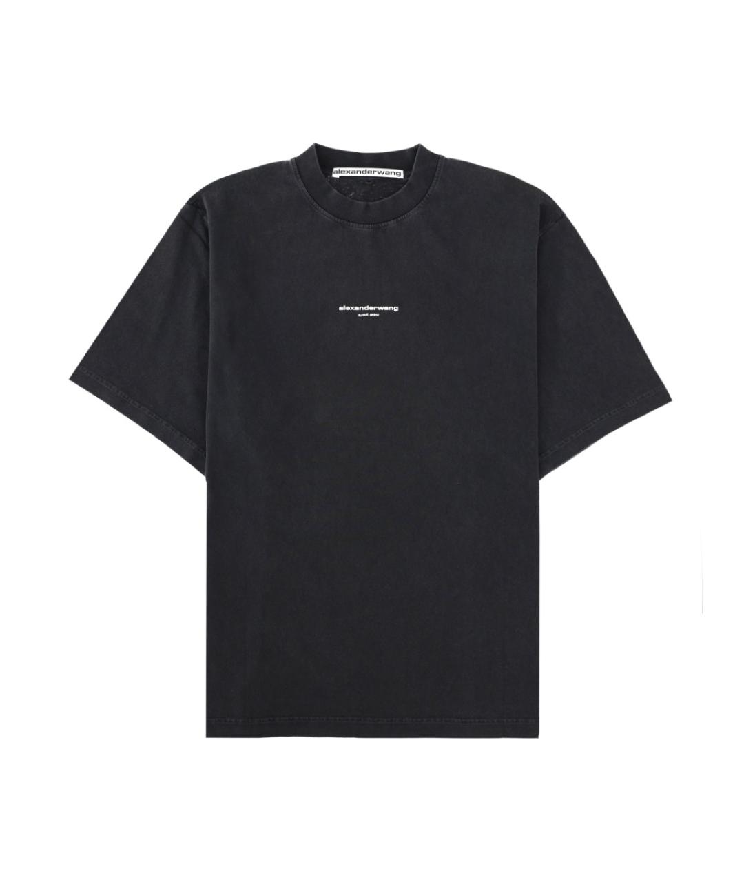 ALEXANDER WANG Черная хлопковая футболка, фото 1