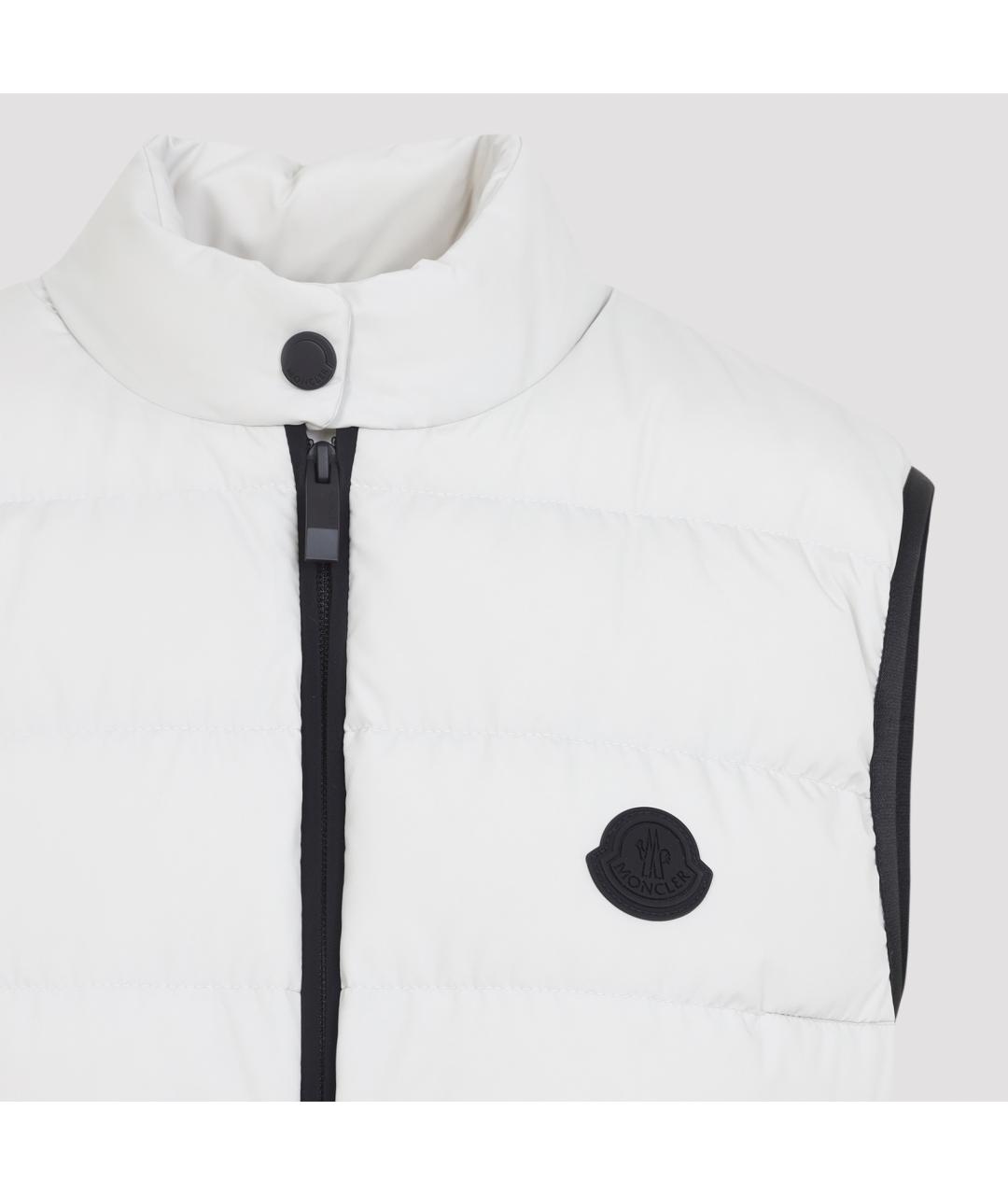 MONCLER Белый полиэстеровый жилет, фото 4