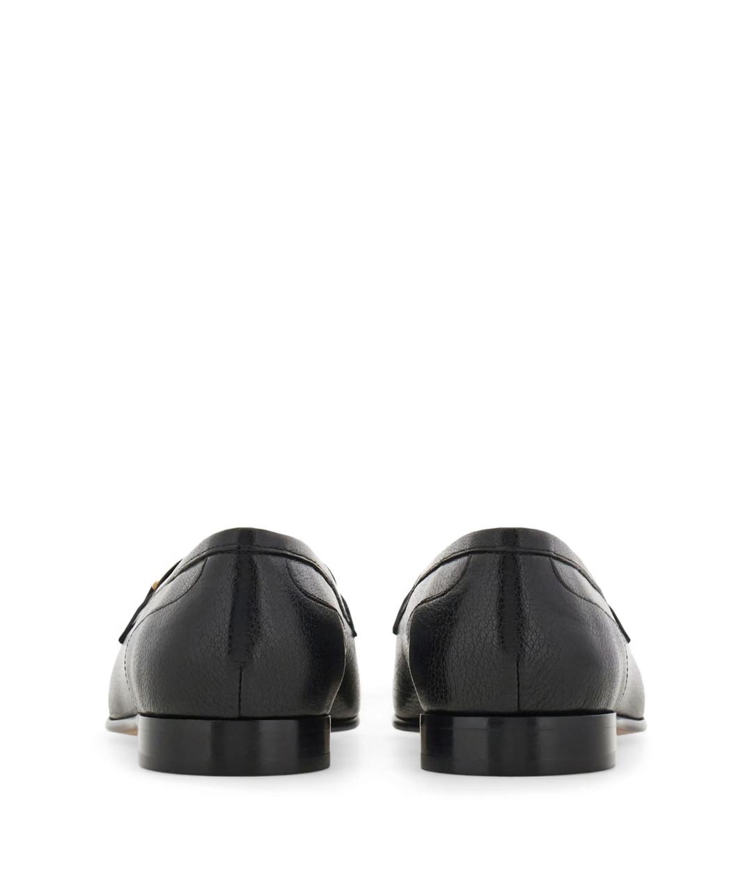 FERRAGAMO Черные кожаные лоферы, фото 3