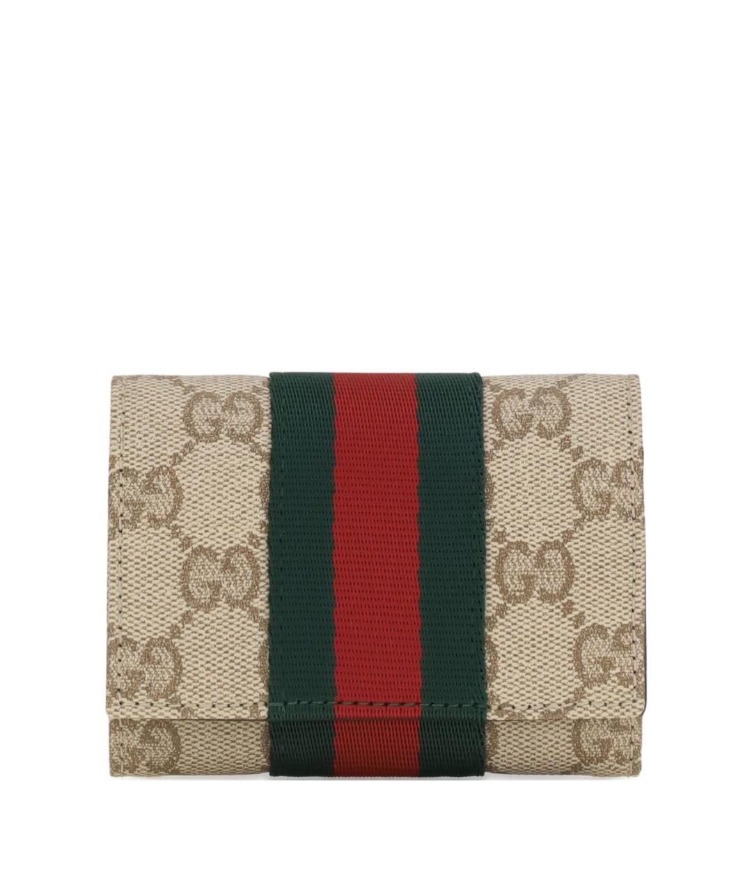 GUCCI Бежевый кожаный кошелек, фото 1