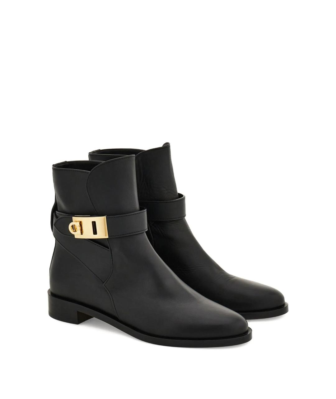 FERRAGAMO Черные кожаные ботинки, фото 2