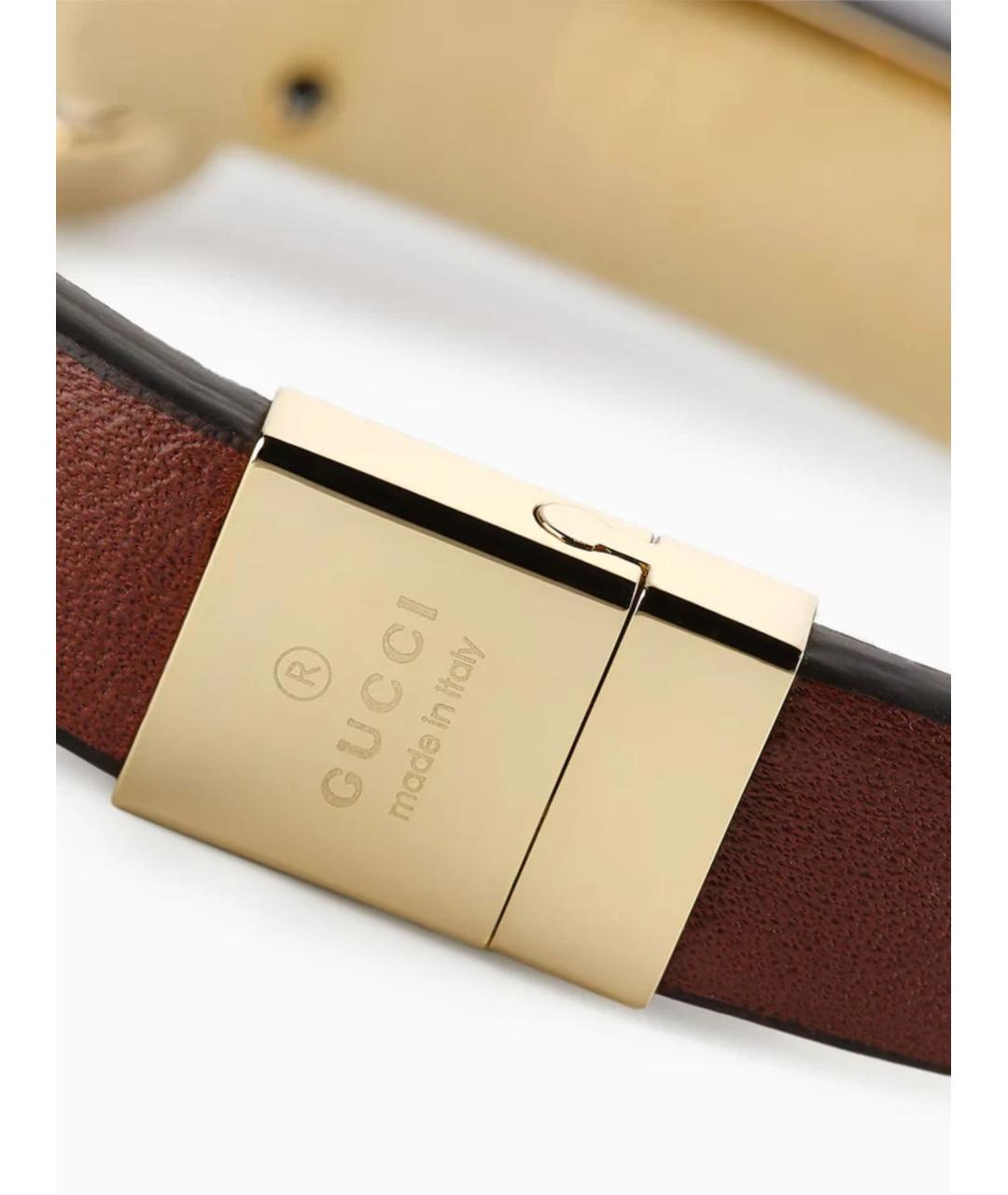 GUCCI Коричневый кожаный браслет, фото 2