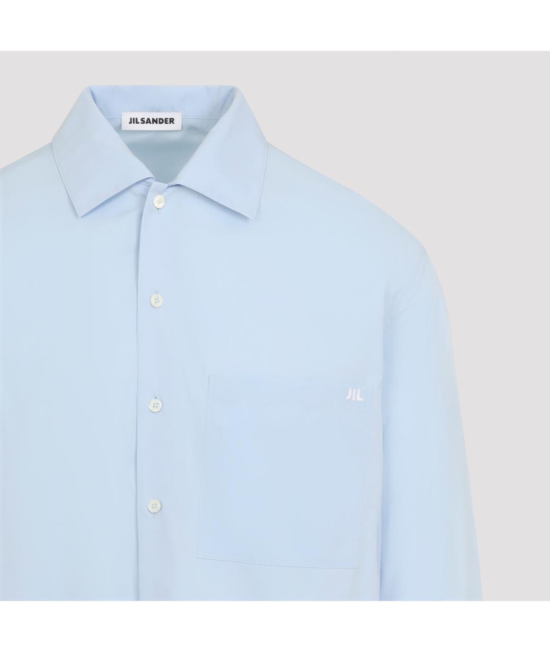 JIL SANDER Синяя хлопковая кэжуал рубашка, фото 4