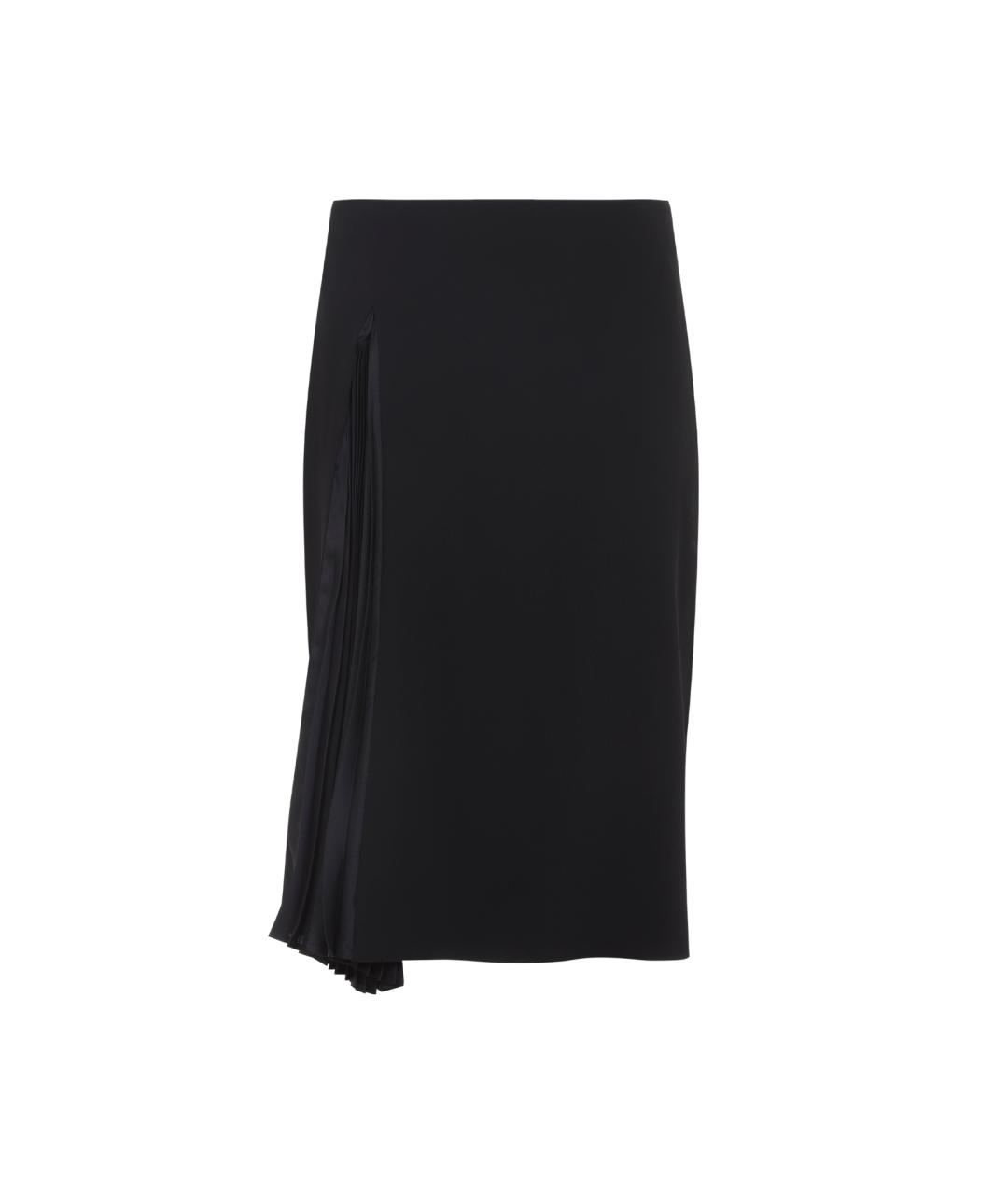JIL SANDER Черная шерстяная юбка миди, фото 1