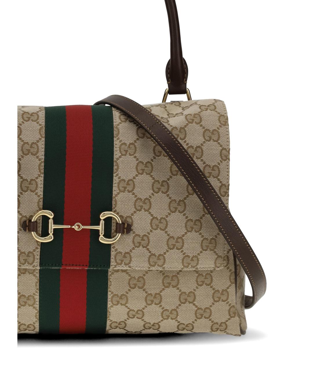 GUCCI Коричневая кожаная сумка с короткими ручками, фото 4