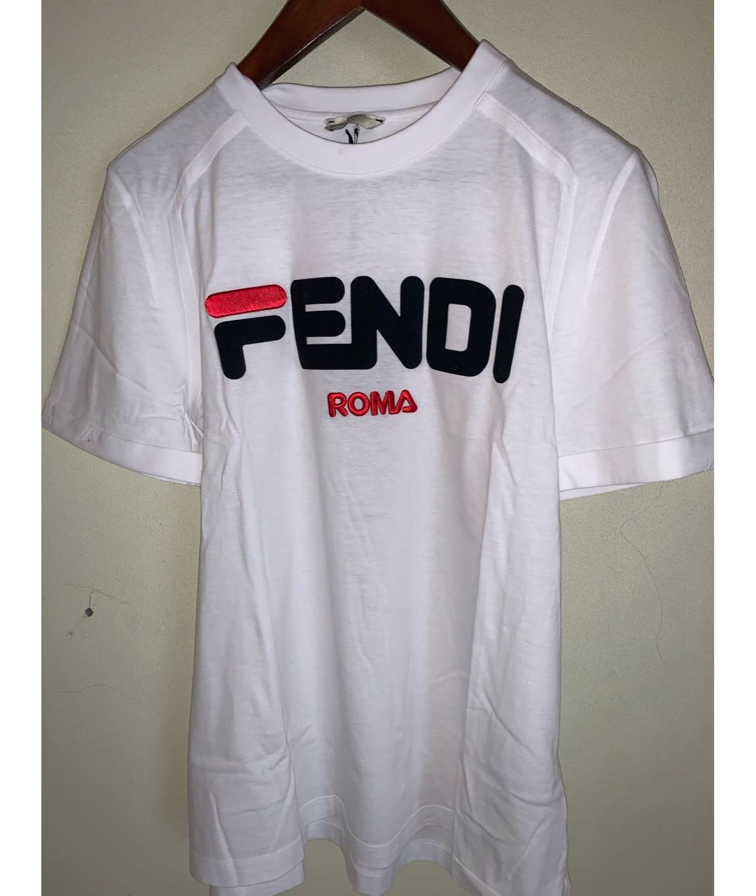 FENDI Белая хлопковая футболка, фото 5