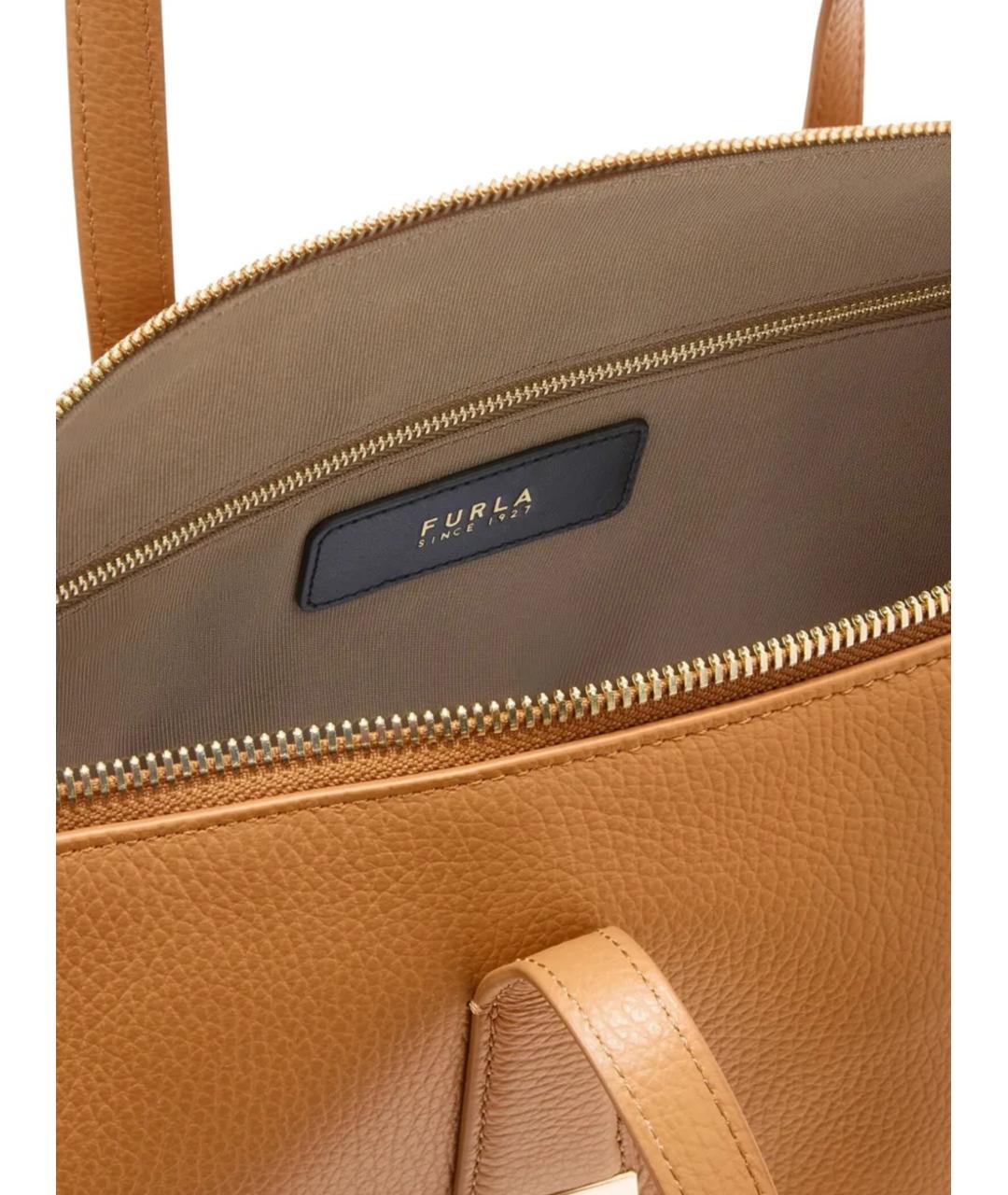 FURLA Коричневая кожаная сумка тоут, фото 3