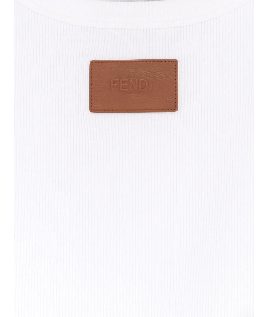 FENDI Белая хлопковая майка, фото 2