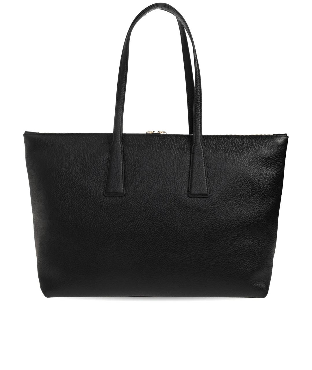 FURLA Черная кожаная сумка тоут, фото 3