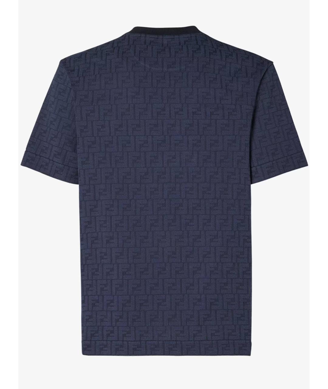 FENDI Синяя хлопковая футболка, фото 2