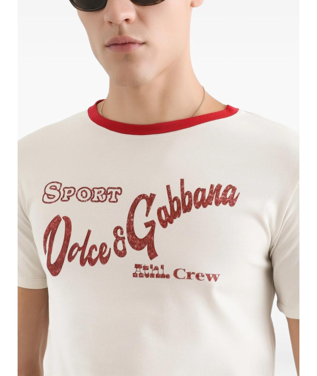 DOLCE&GABBANA Белая хлопковая футболка, фото 5