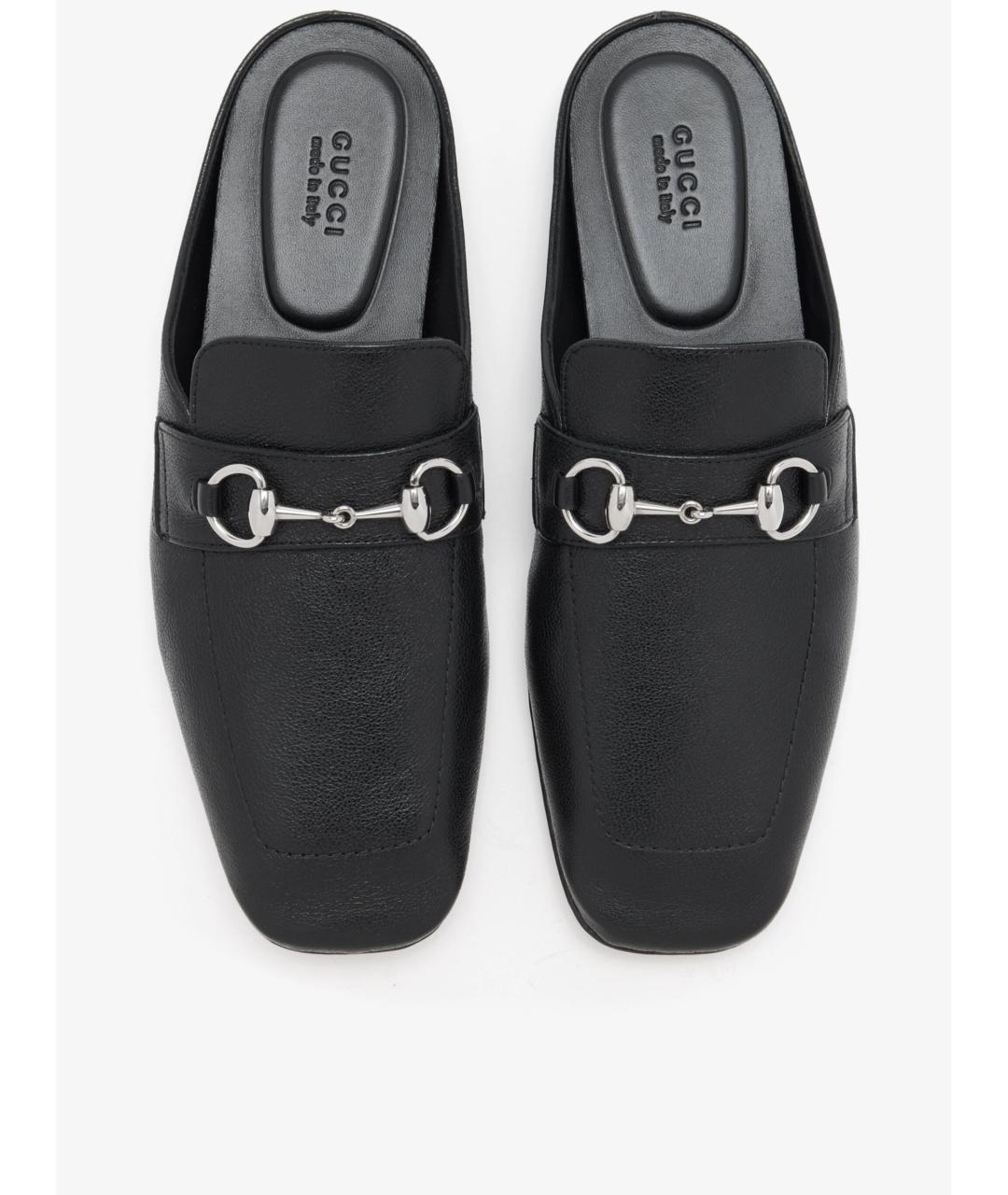 GUCCI Черные кожаные мюли, фото 4