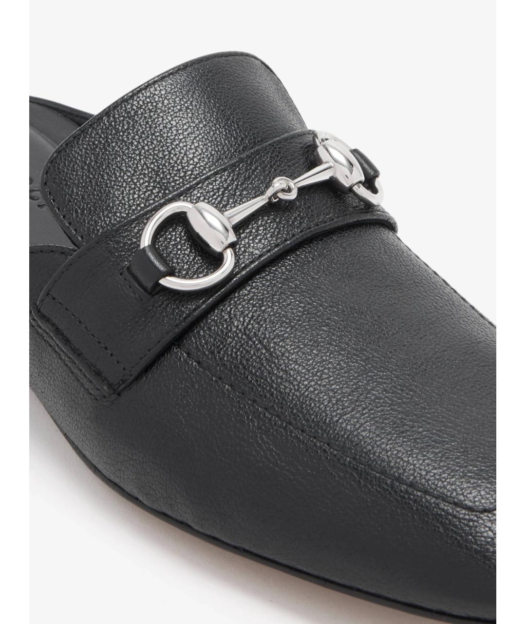 GUCCI Черные кожаные мюли, фото 2