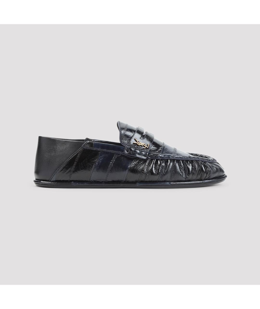 SAINT LAURENT Синие кожаные лоферы, фото 4