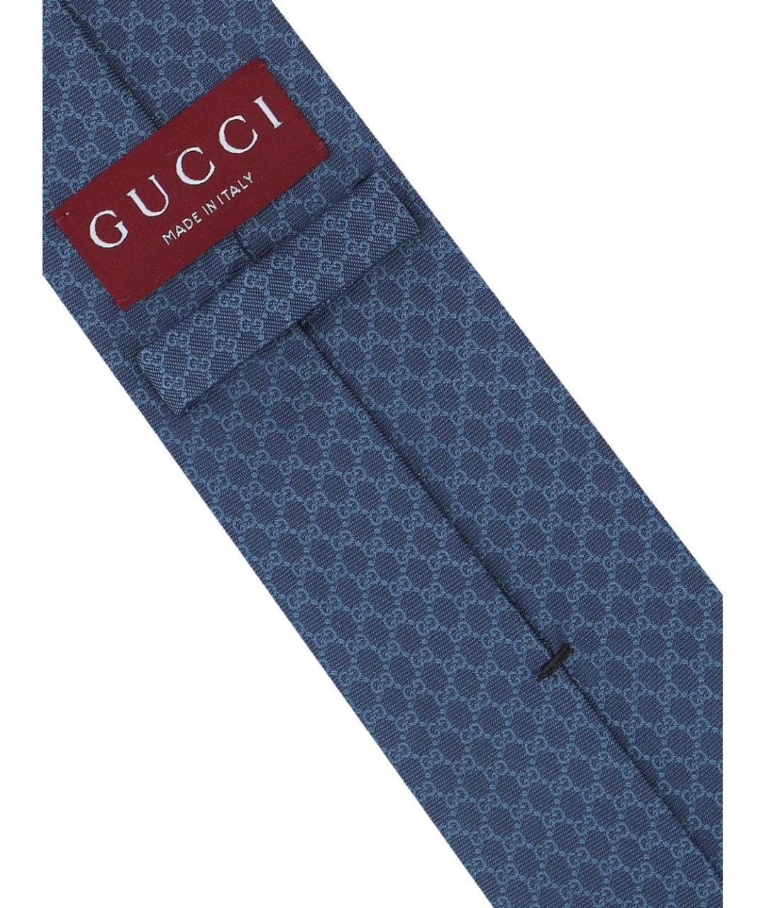 GUCCI Синий шелковый галстук, фото 4