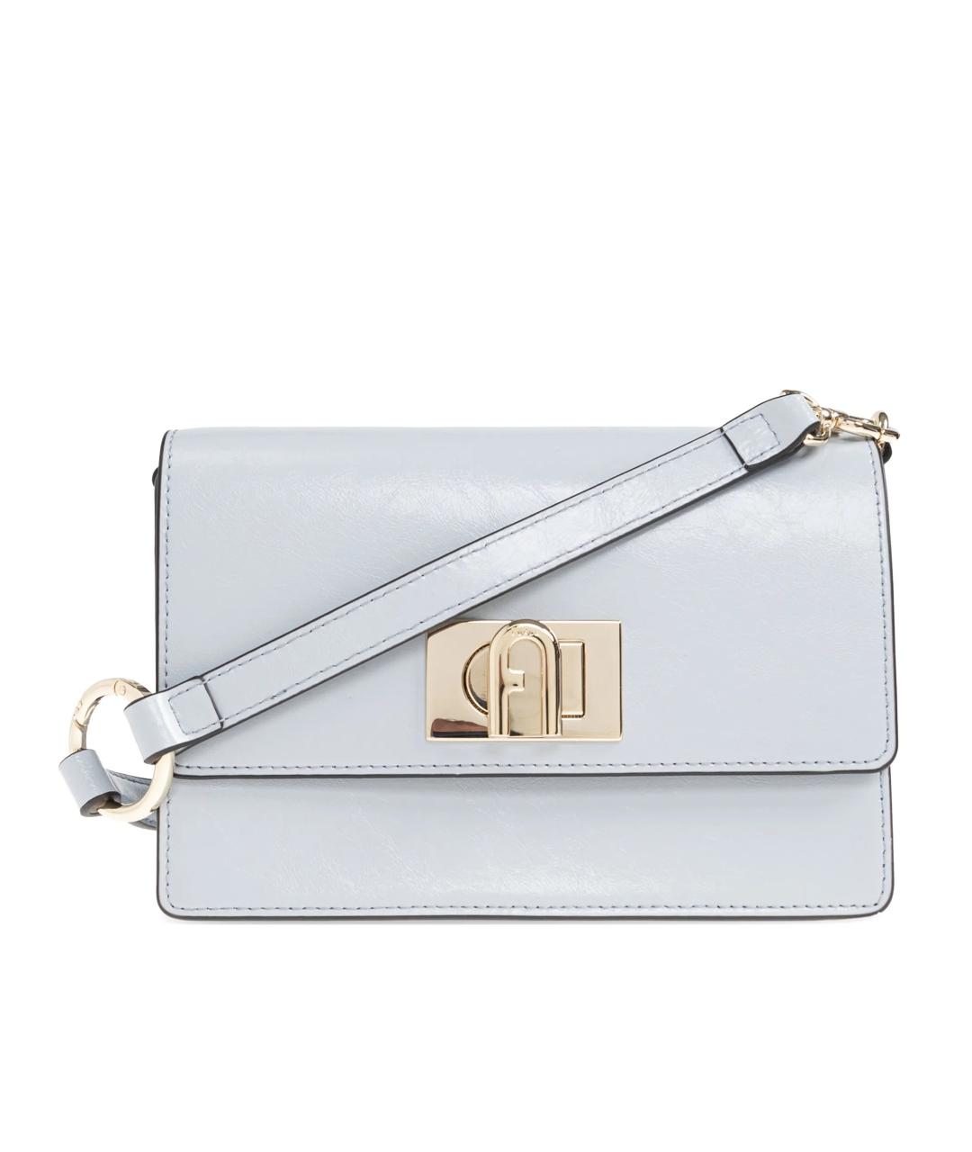 FURLA Голубая кожаная сумка через плечо, фото 1