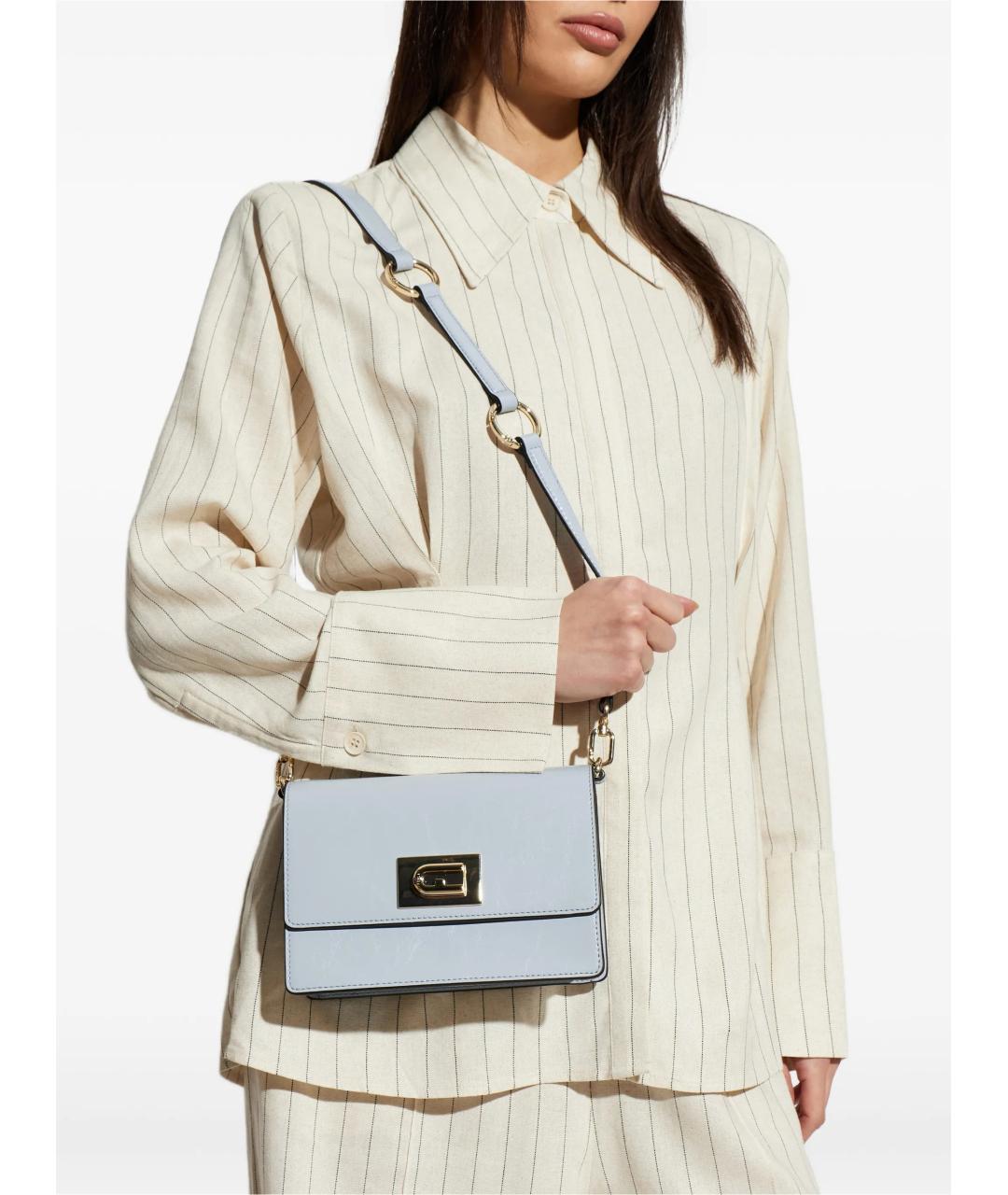 FURLA Голубая кожаная сумка через плечо, фото 2