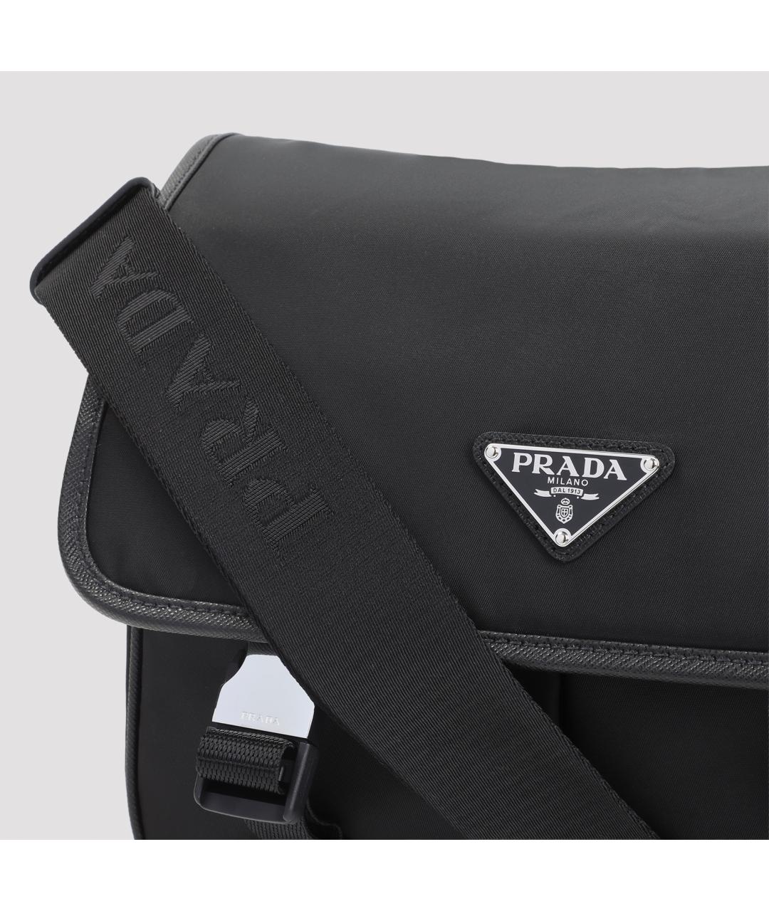 PRADA Черная синтетическая сумка через плечо, фото 5