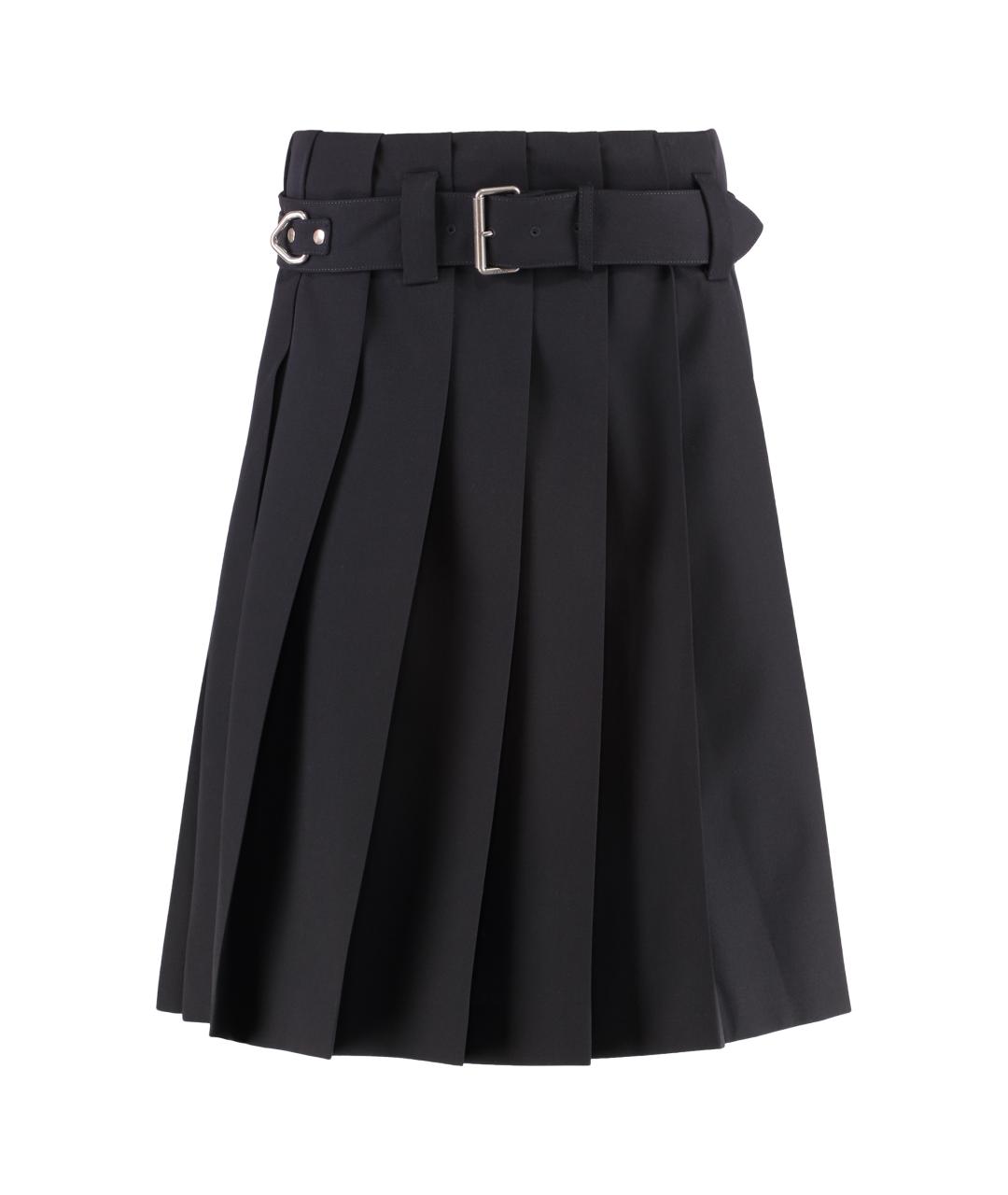 PRADA Синяя шерстяная юбка миди, фото 1