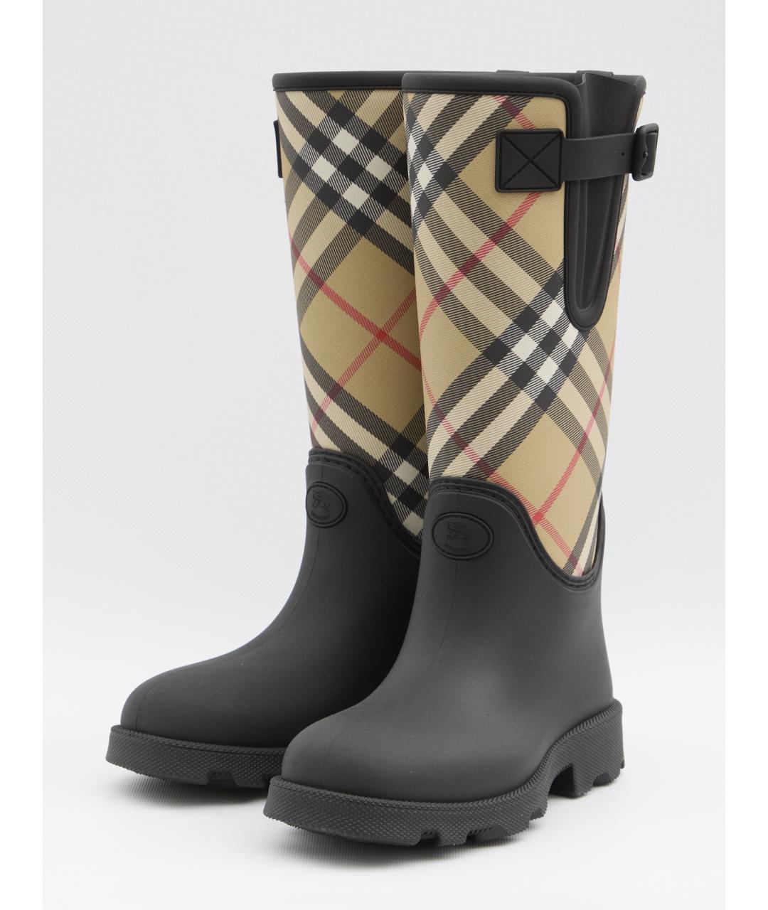 BURBERRY Черные резиновые сапоги, фото 2