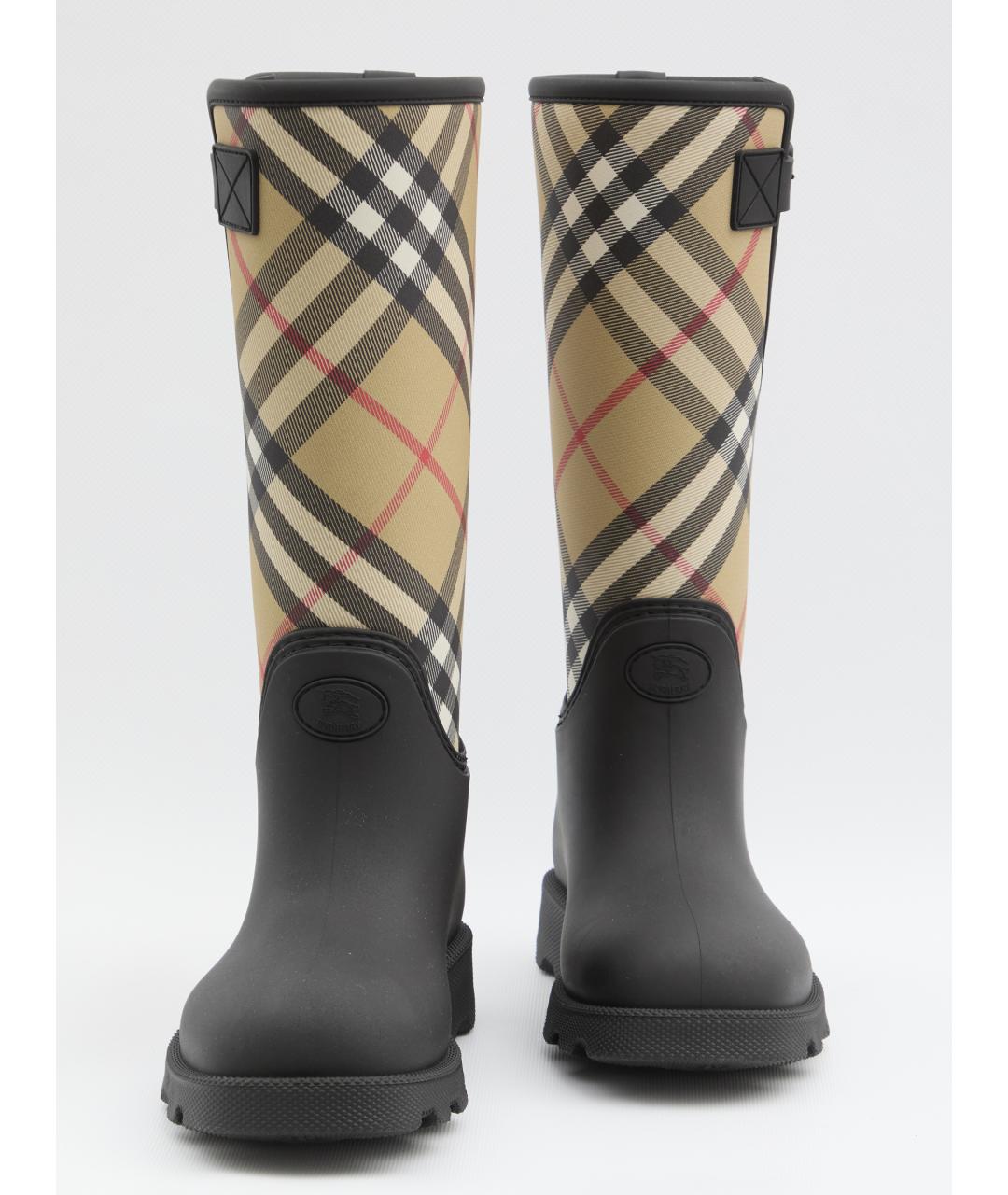 BURBERRY Черные резиновые сапоги, фото 5