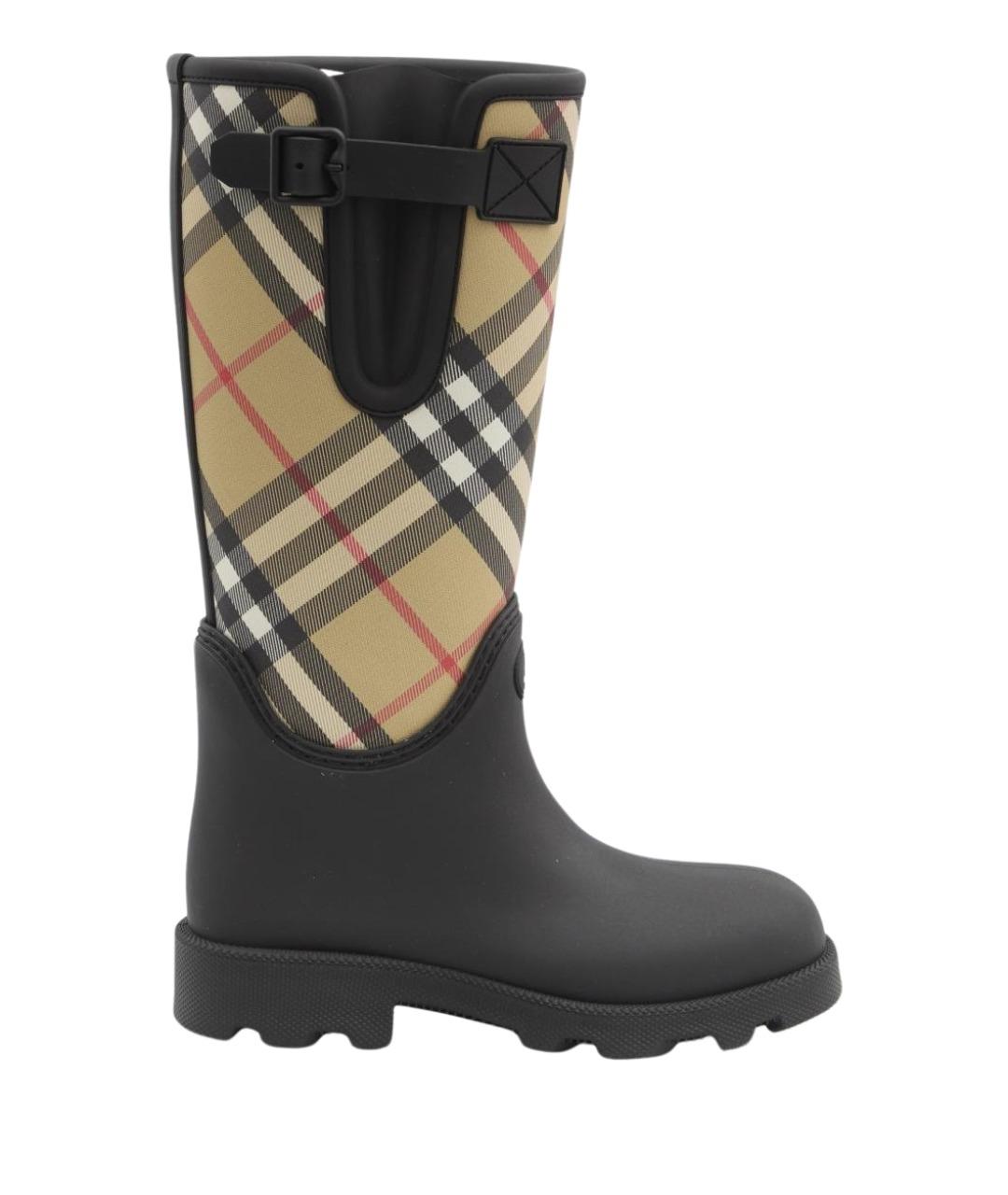 BURBERRY Черные резиновые сапоги, фото 1