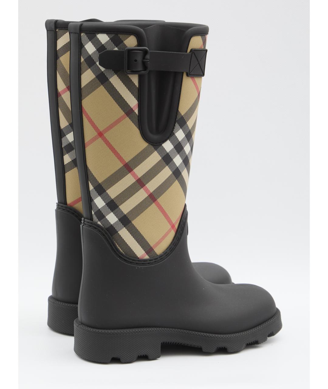 BURBERRY Черные резиновые сапоги, фото 3