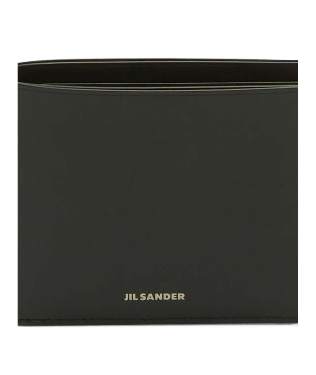 JIL SANDER Черный кожаный кошелек, фото 2