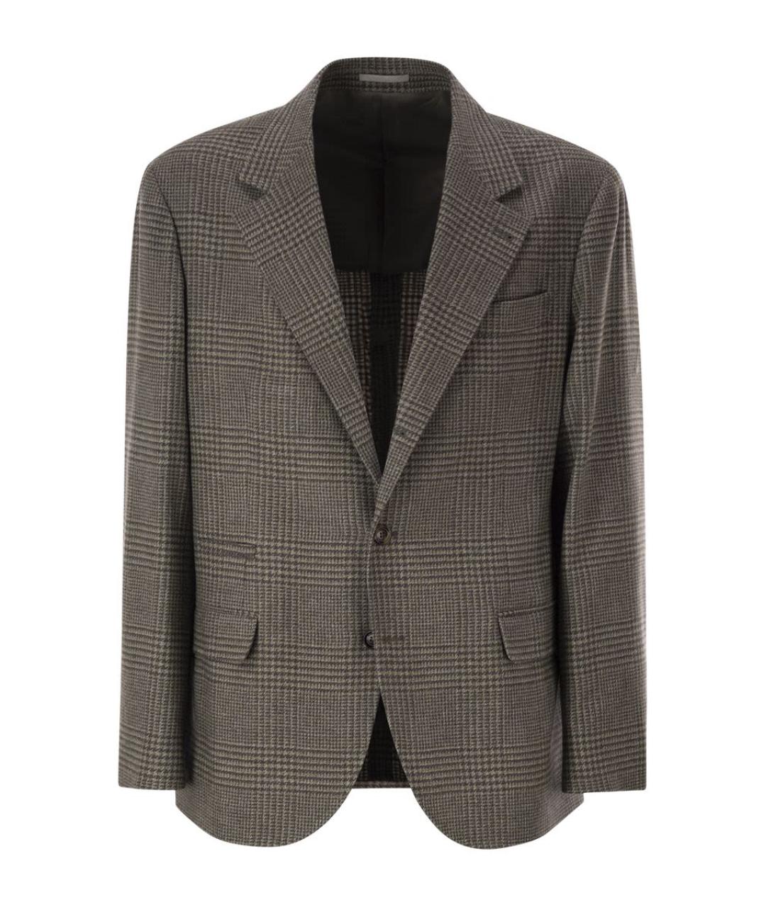 BRUNELLO CUCINELLI Серый шерстяной пиджак, фото 1