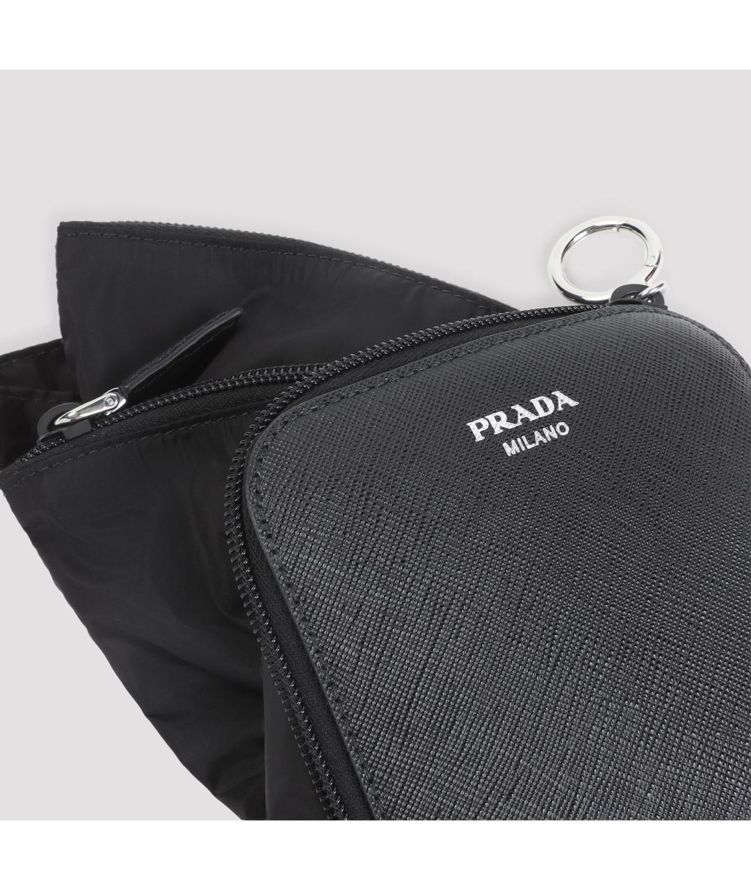PRADA Черная синтетическая сумка тоут, фото 4