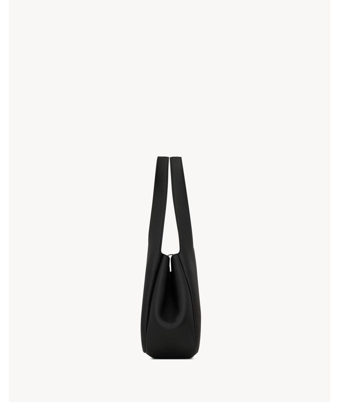 SAINT LAURENT Черная кожаная сумка тоут, фото 4