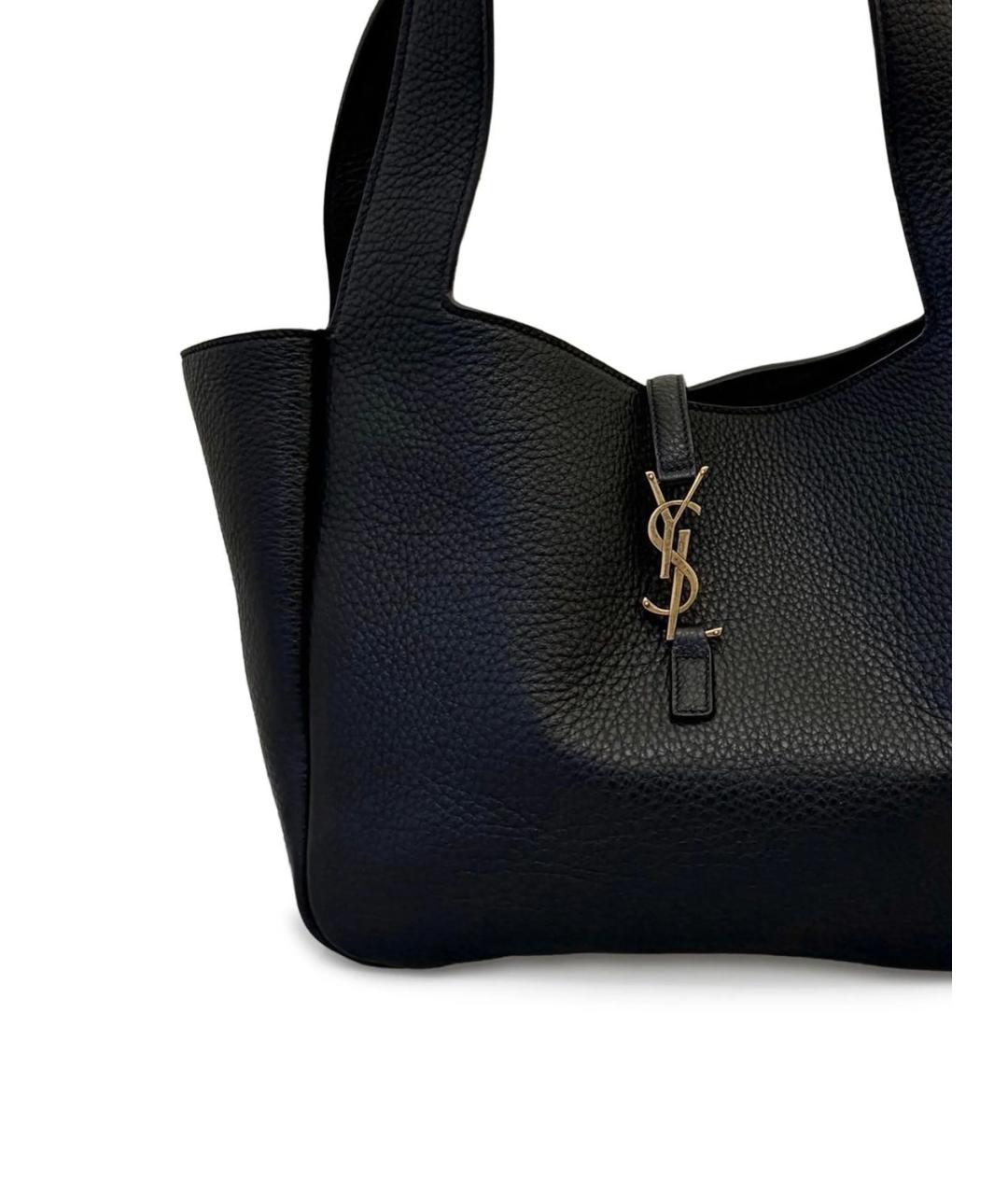 SAINT LAURENT Черная кожаная сумка тоут, фото 2