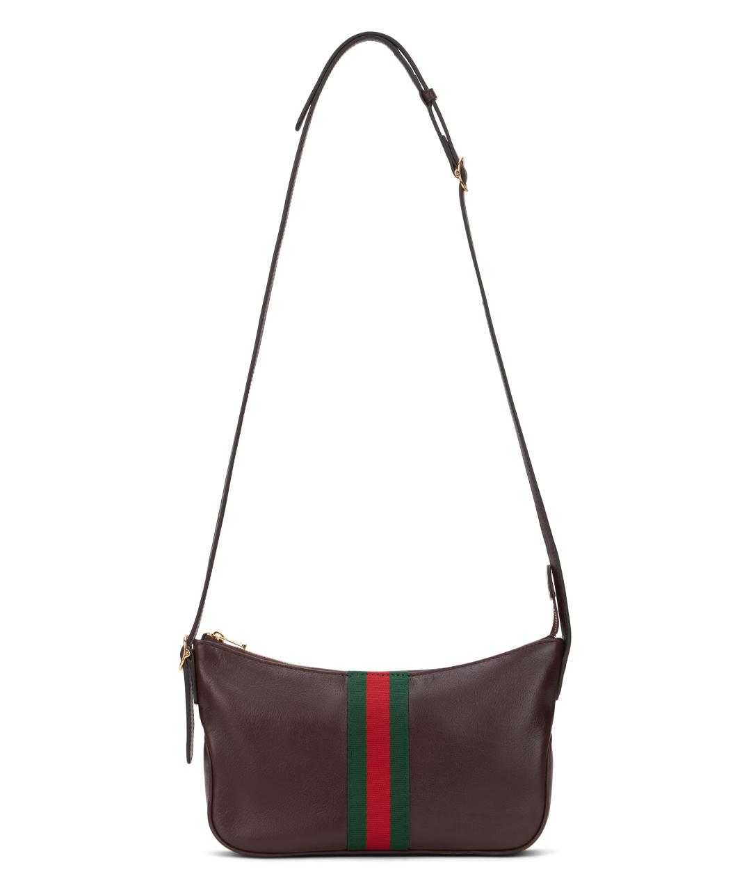 GUCCI Коричневая кожаная сумка на плечо, фото 4