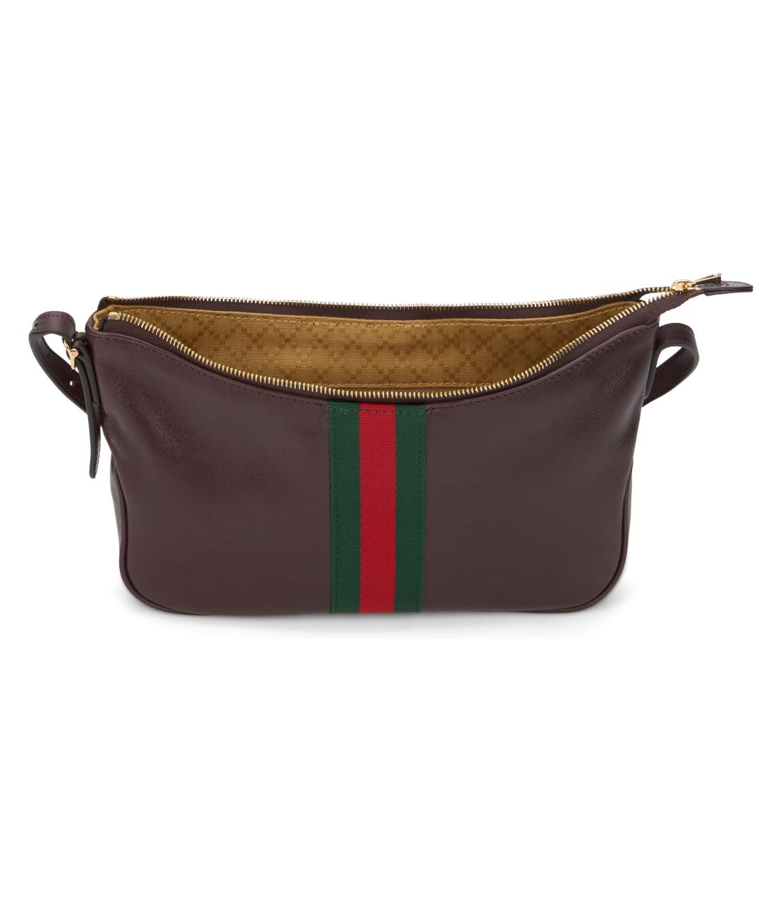 GUCCI Коричневая кожаная сумка на плечо, фото 5