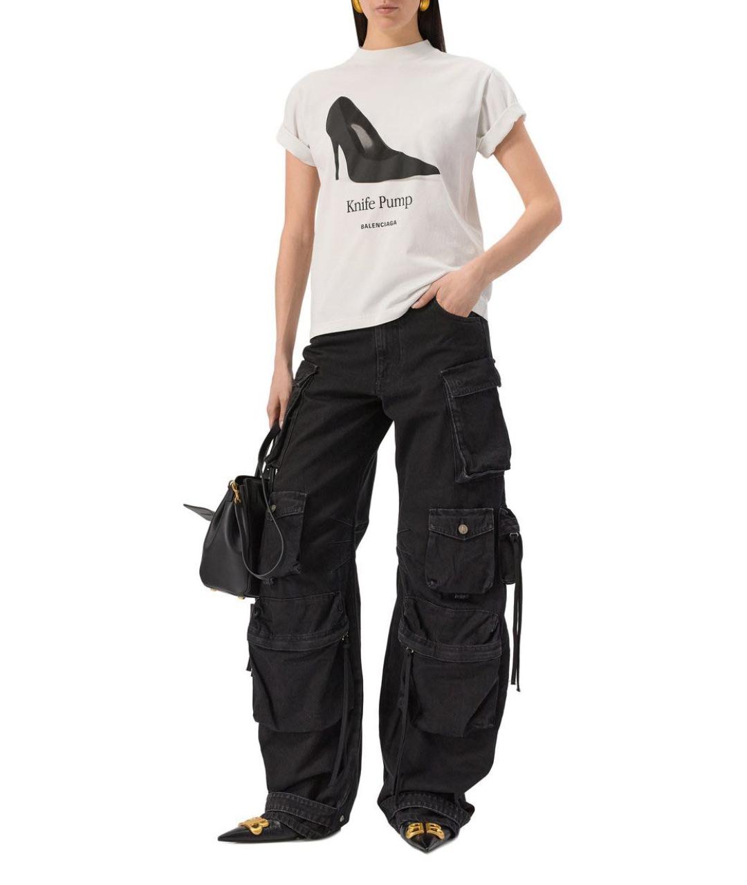 BALENCIAGA Белая хлопковая футболка, фото 5