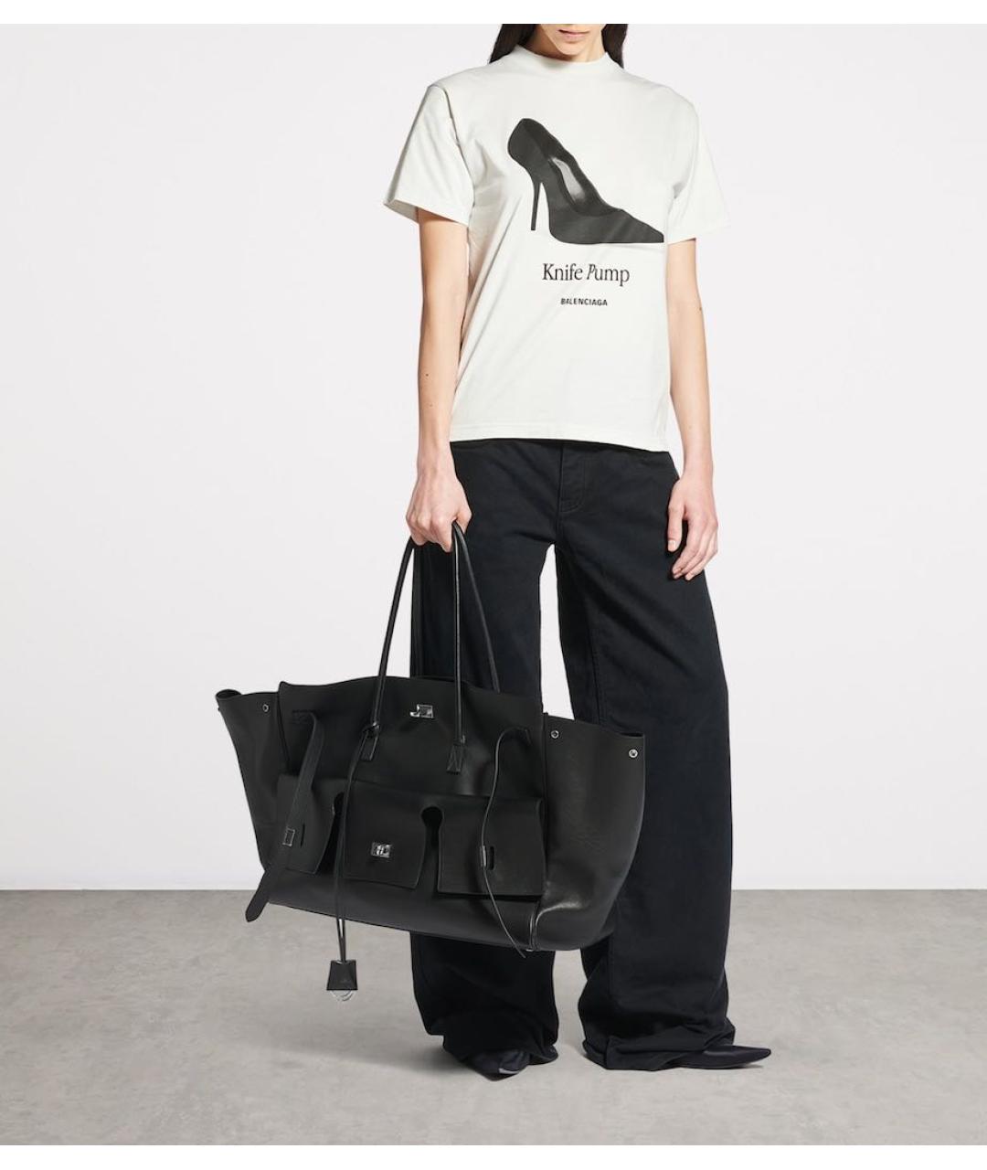 BALENCIAGA Белая хлопковая футболка, фото 3