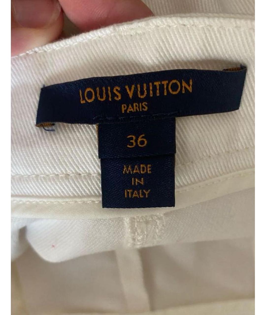 LOUIS VUITTON Белые хлопковые джинсы слим, фото 3