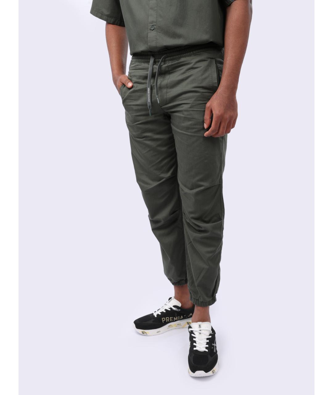 ARMANI EXCHANGE Серые хлопковые повседневные брюки, фото 3
