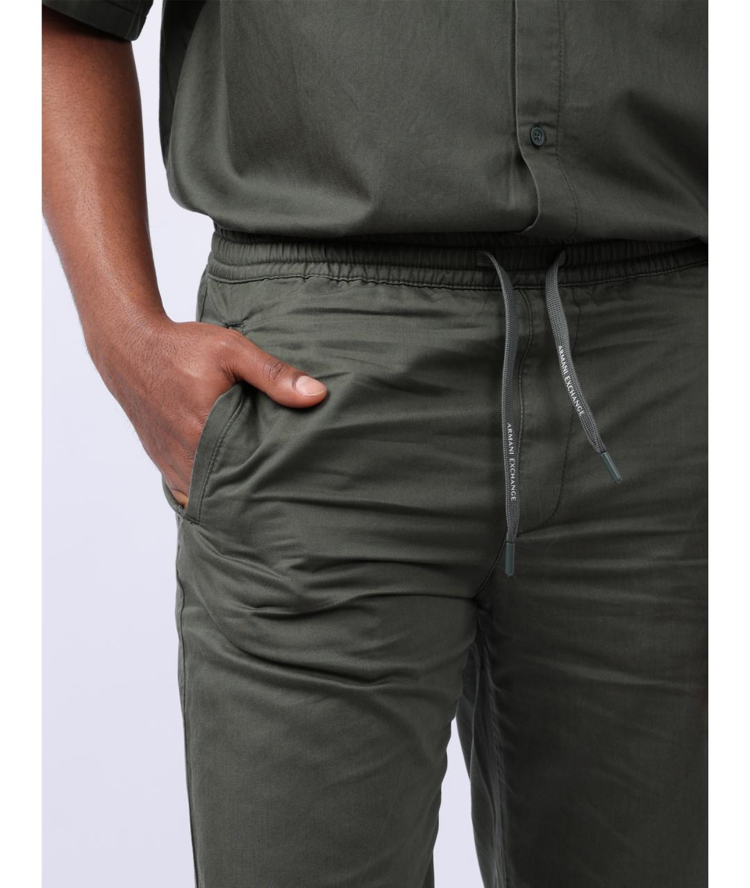 ARMANI EXCHANGE Серые хлопковые повседневные брюки, фото 4