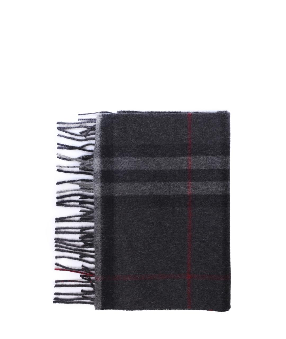 BURBERRY Серый кашемировый шарф, фото 1