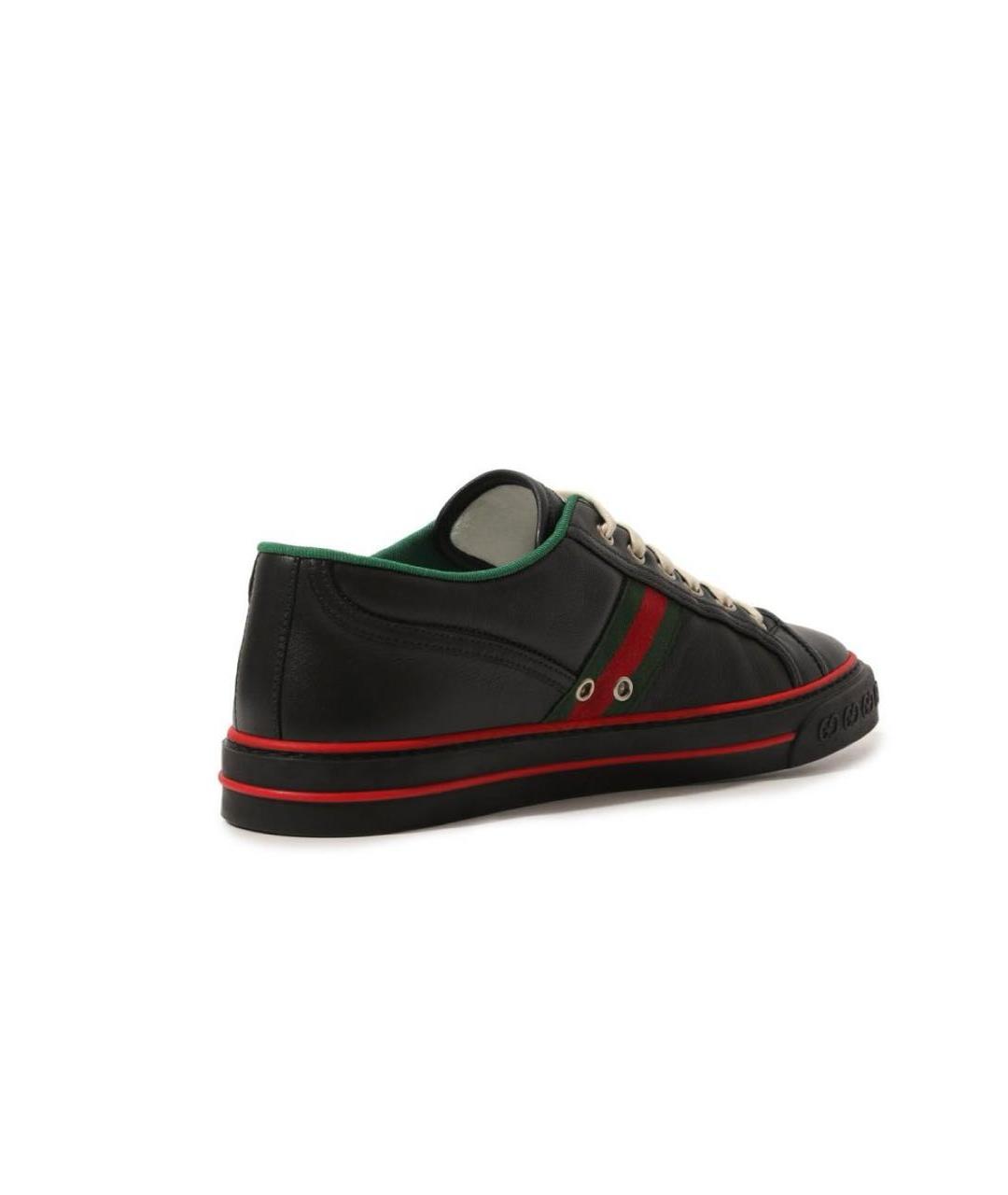 GUCCI Черные кожаные низкие кроссовки / кеды, фото 4