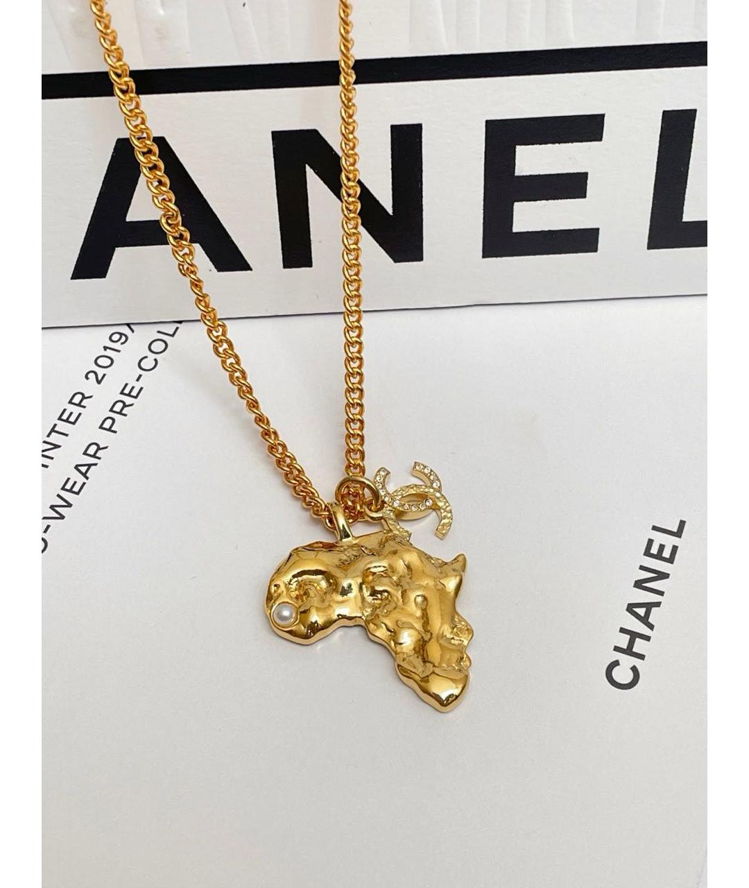 CHANEL Золотая металлическая подвеска, фото 4