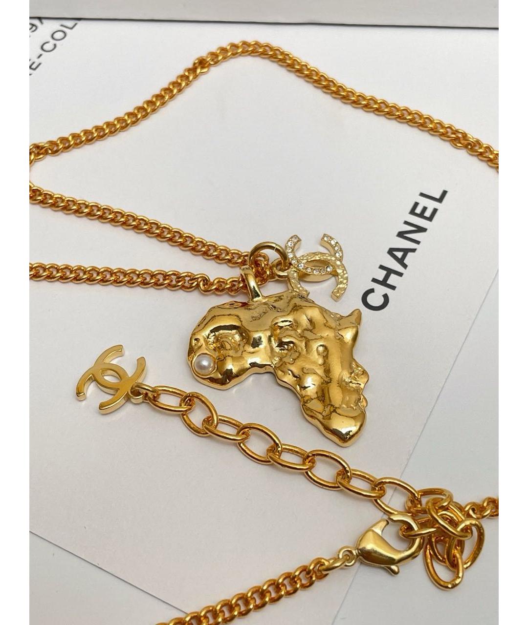 CHANEL Золотая металлическая подвеска, фото 2