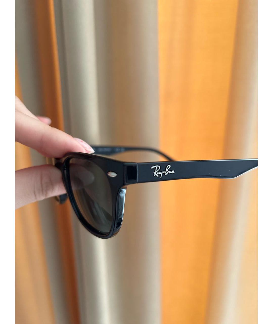 RAY BAN Черные пластиковые солнцезащитные очки, фото 2