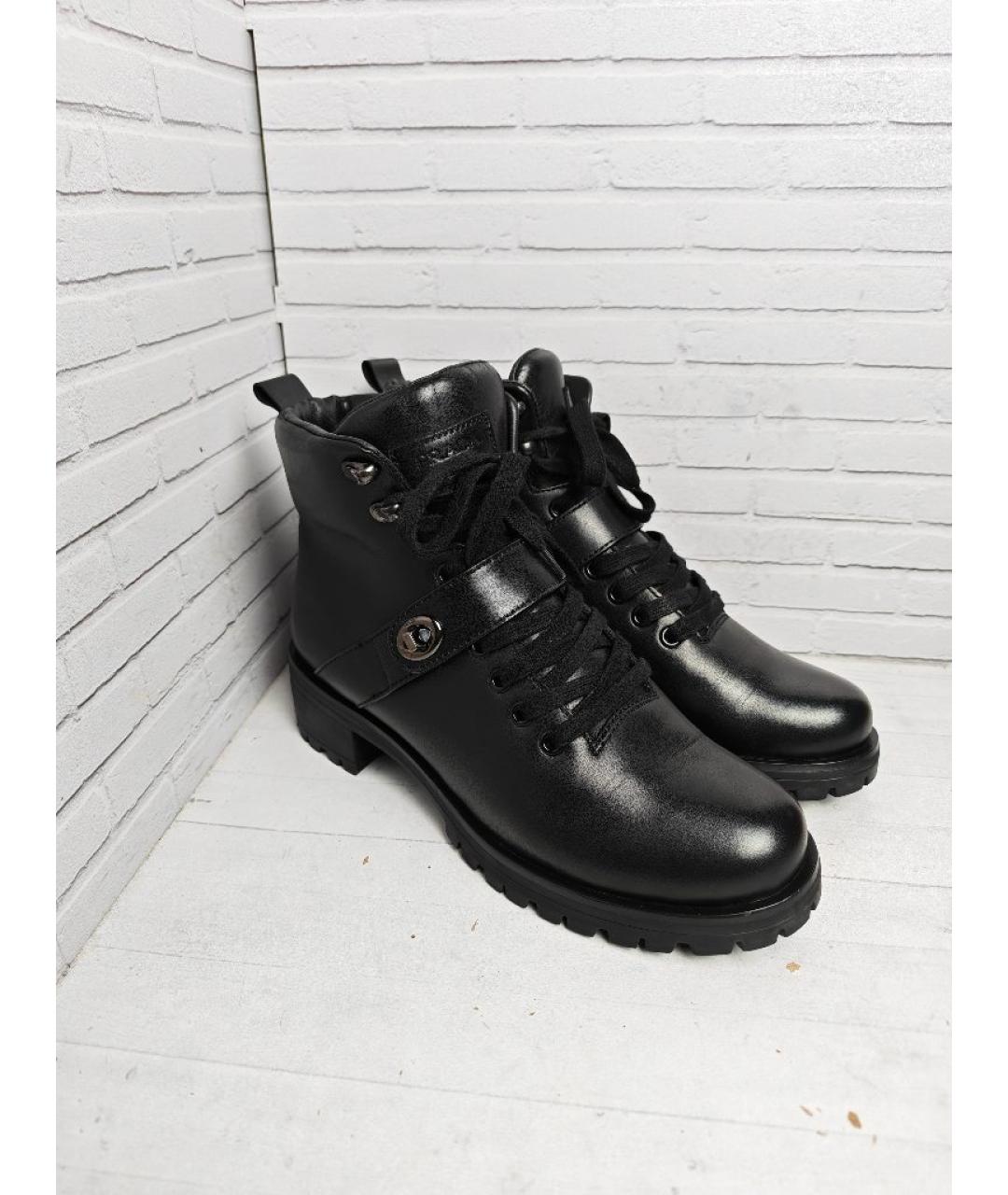 PRADA Черные кожаные ботинки, фото 3
