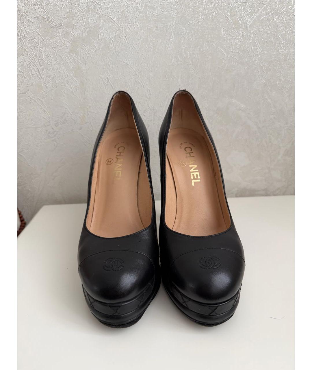 CHANEL Черные кожаные туфли, фото 2