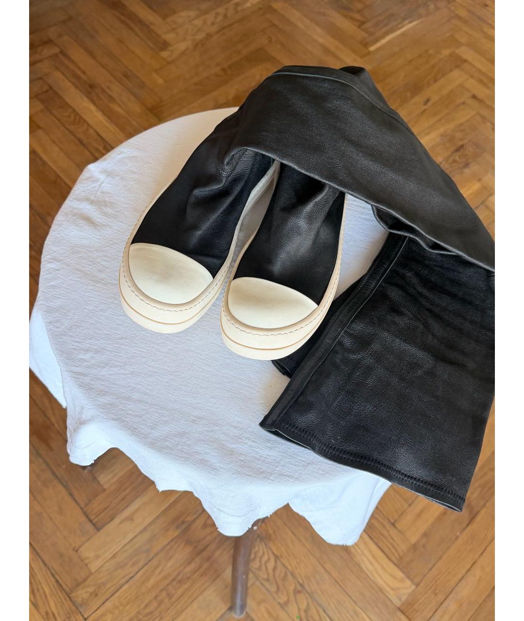RICK OWENS Черные кожаные кеды, фото 3