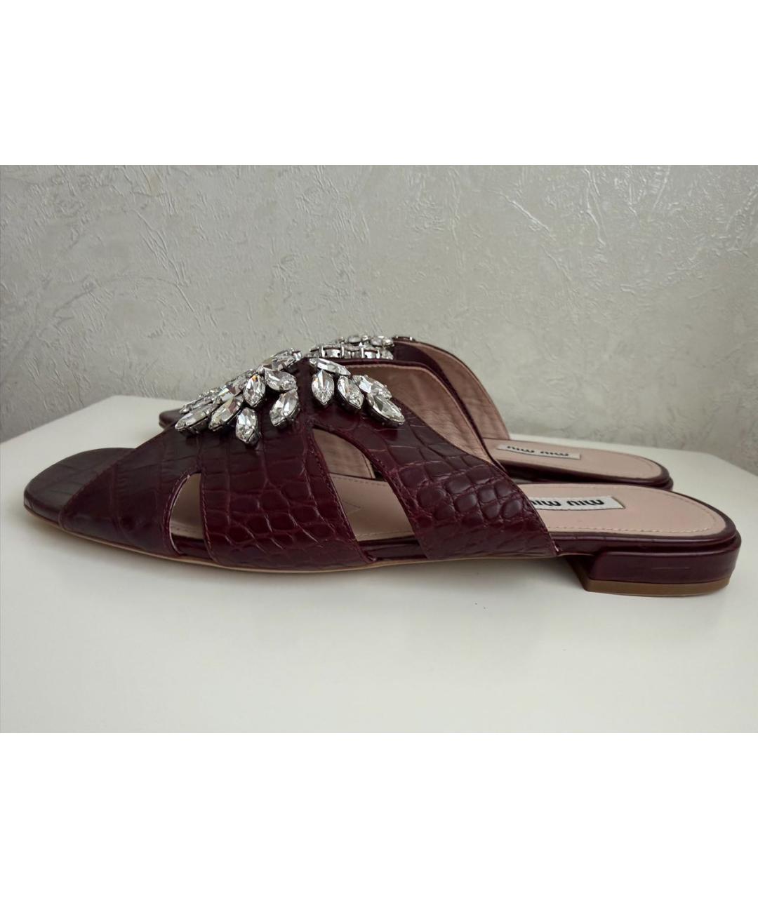 MIU MIU Бордовые мюли, фото 5