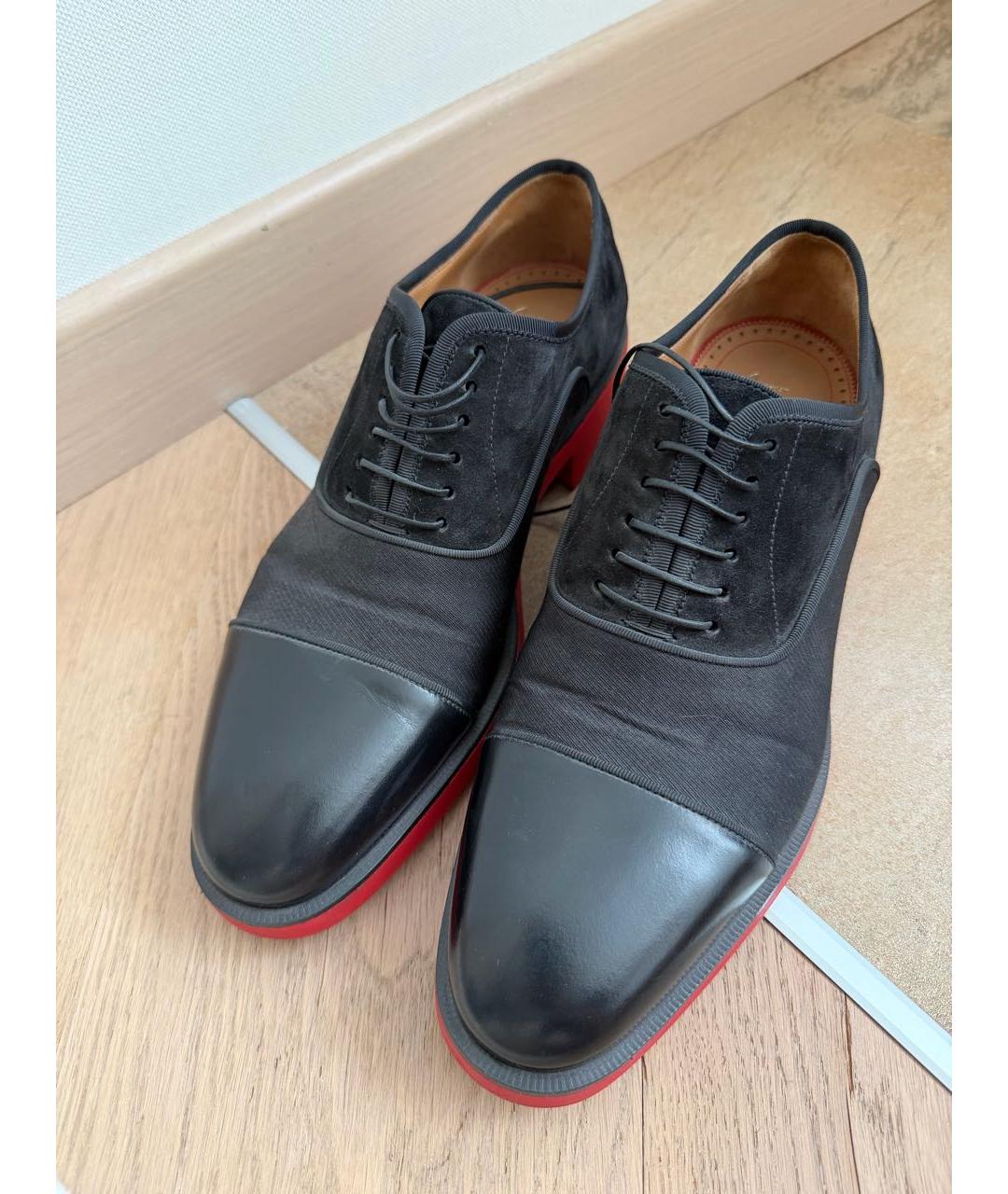 CHRISTIAN LOUBOUTIN Черные кожаные туфли, фото 3