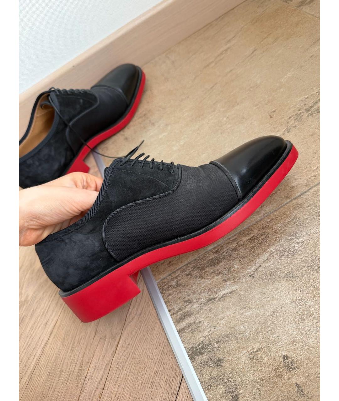 CHRISTIAN LOUBOUTIN Черные кожаные туфли, фото 9